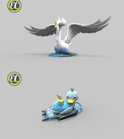 1/20 Scale World Zukan Evolution of Swanna Set - Pokemon Statue - EC-Studio