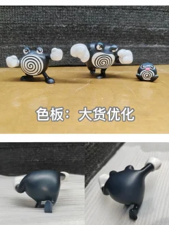 1/20 Scale World Zukan Evolution of Black Poliwrath Set & Politoed - Pokemon Resin Statue - Unknown Made Studio