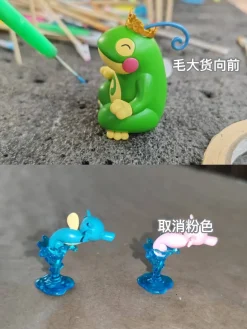 1/20 Scale World Zukan Evolution of Black Poliwrath Set & Politoed - Pokemon Resin Statue - Unknown Made Studio