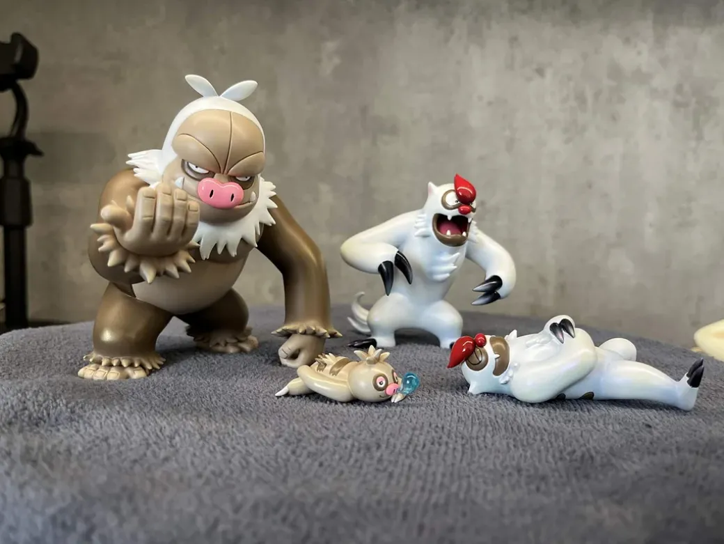 1/20 Scale World Zukan Evolution of Slaking Set - Pokemon Resin Statue - DaiDai Studio