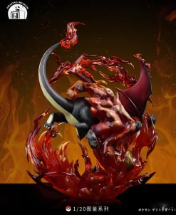 1/20 Scale World Zukan Flamethrower Charizard - Pokemon Resin Statue - Amazing Museum Studio