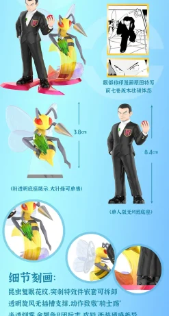 1/20 Scale World Zukan Giovanni & Beedrill & Erika & Original Bellossom - Pokemon Resin Statue - QN Studios