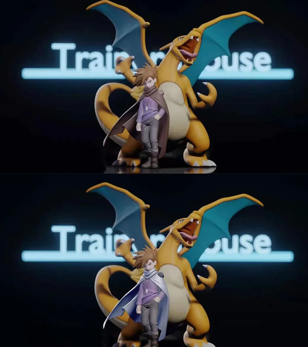 1/20 Scale World Zukan Green Oak & Charizard - Pokemon Statue - Trainer House Studios