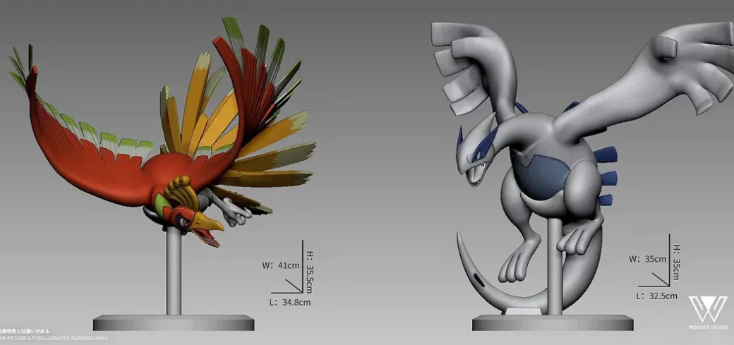1/20 Scale World Zukan Ho-Oh & Lugia - Pokemon Resin Statue - Wonder Studio