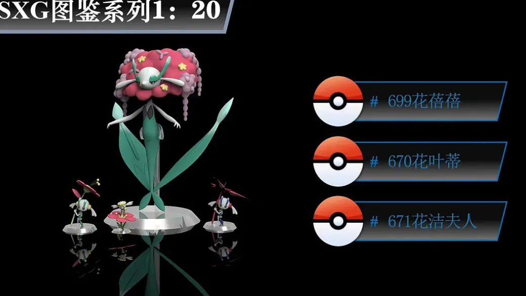 1/20 Scale World Zukan Joltik, Galvantula Set, Bisharp Set, Corvisquire Set, Walrein Set, Dunsparce, Furret Set, Honchkrow, Lumineon Set, Rotom Set, Florges Set, Simisage Set, Simisear Set, Simipour Set - Pokemon Statue - SXG Studios