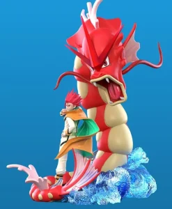 1/20 Scale World Zukan Lance & Gyarados - Pokemon Resin Statue - QN Studios
