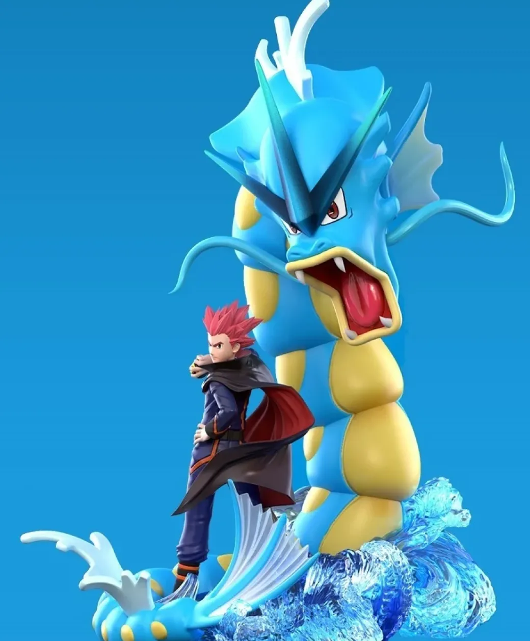 1/20 Scale World Zukan Lance & Gyarados - Pokemon Resin Statue - QN Studios