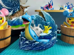 1/20 Scale World Zukan Lapras & Surfing Pikachu - Pokemon Resin Statue - PoKe Studio