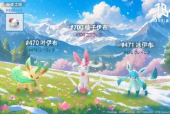 1/20 Scale World Zukan Leafeon & Glaceon & Sylveon - Pokemon Resin Statue - JB Studio