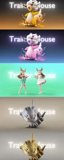 1/20 Scale World Zukan Mega Ampharos, Jasmine & Mega Steelix - Pokemon Resin Statue - Trainer House Studios