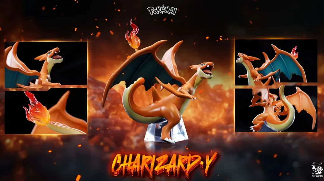 1/20 Scale World Zukan Mega Charizard Y - Pokemon Resin Statue - Yun Meng Studio