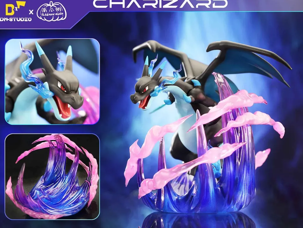 1/20 Scale World Zukan Mega Charizard X - Pokemon Resin Statue - DM Studios