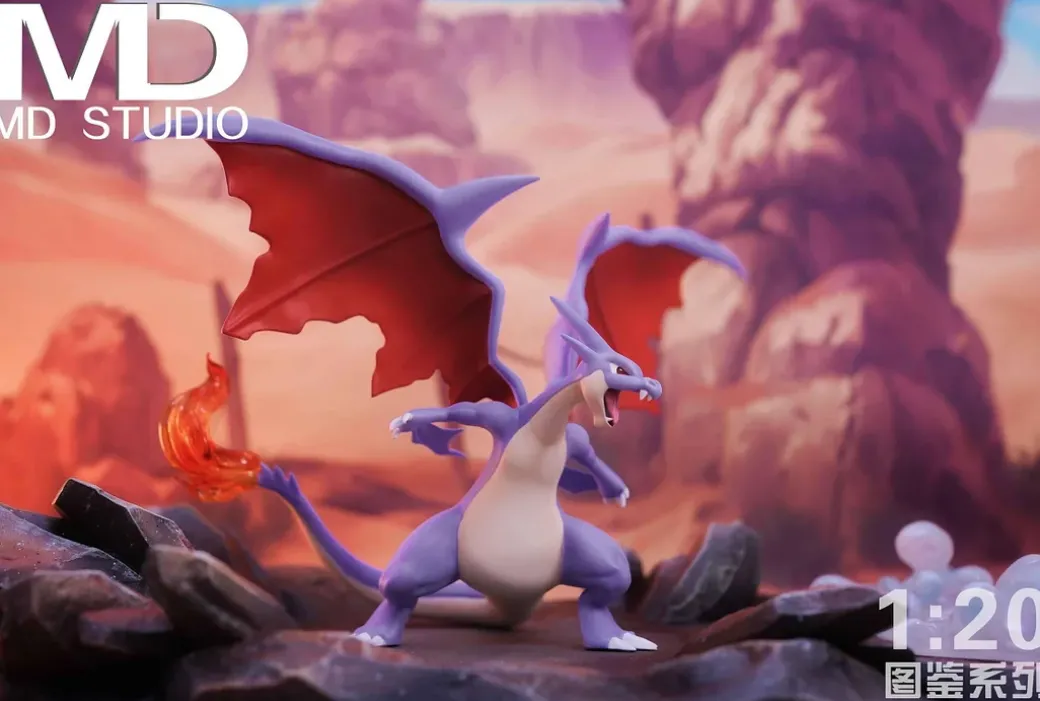 1/20 Scale World Zukan Mega Charizard Y - Pokemon Resin Statue - MD-Studio