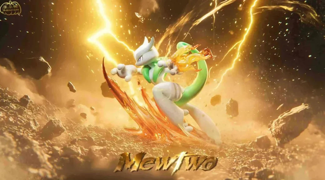 1/20 Scale World Zukan Mega Mewtwo X - Pokemon Resin Statue - Pokemon Studio