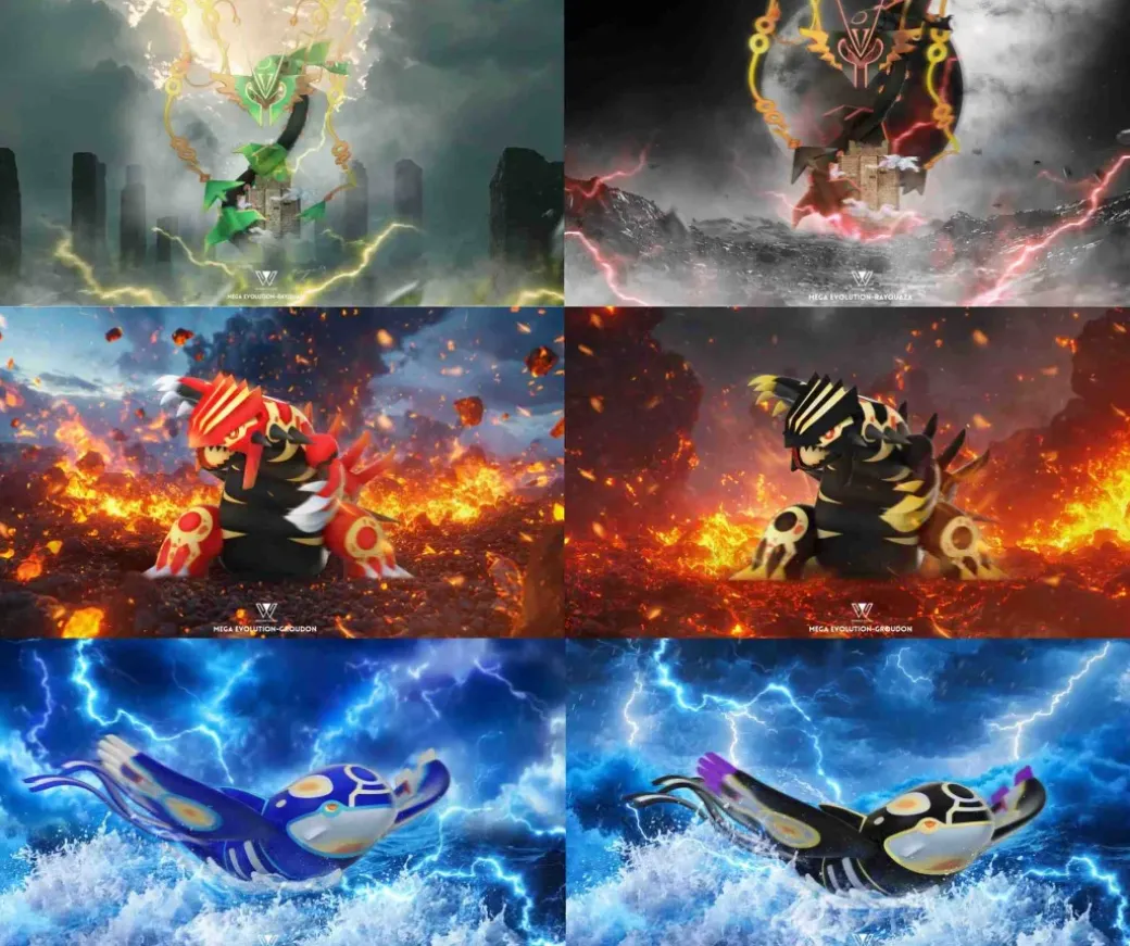 1/20 Scale World Zukan Mega Rayquaza & Primal Kyogre & Primal Groudon - Pokemon Resin Statue - Wonder Studio