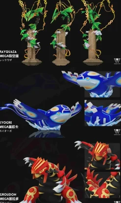 1/20 Scale World Zukan Mega Rayquaza & Primal Kyogre & Primal Groudon - Pokemon Resin Statue - Wonder Studio