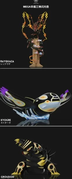 1/20 Scale World Zukan Mega Rayquaza & Primal Kyogre & Primal Groudon - Pokemon Resin Statue - Wonder Studio
