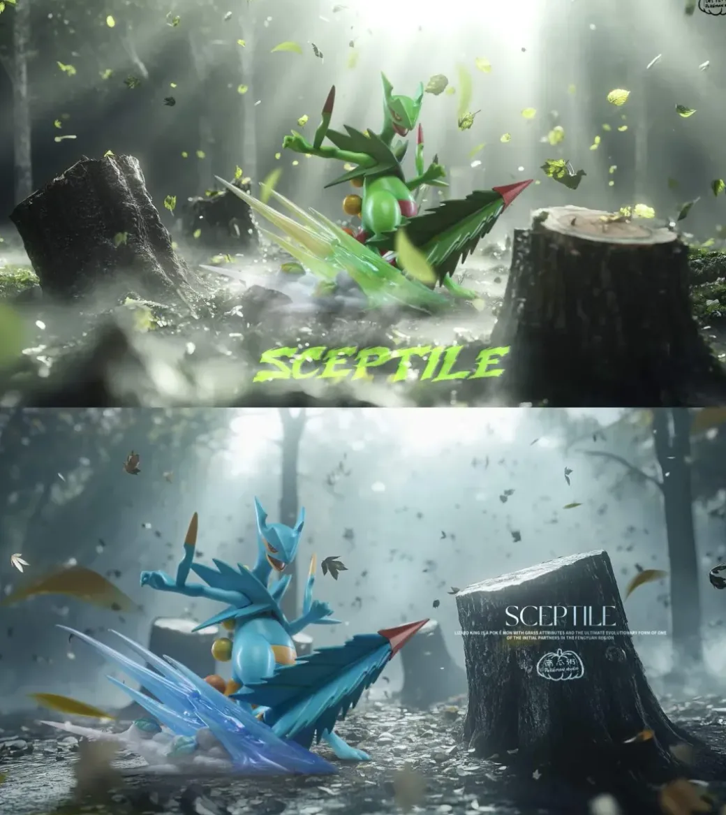 1/20 Scale World Zukan Mega Sceptile - Pokemon Resin Statue - Pokemon Studio