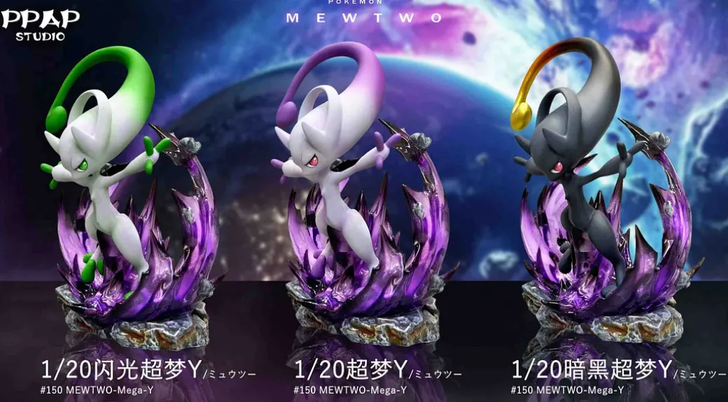 1/20 Scale World Zukan Mewtwo Mega X & Mega Y - Pokemon Resin Statue - PPAP Studios