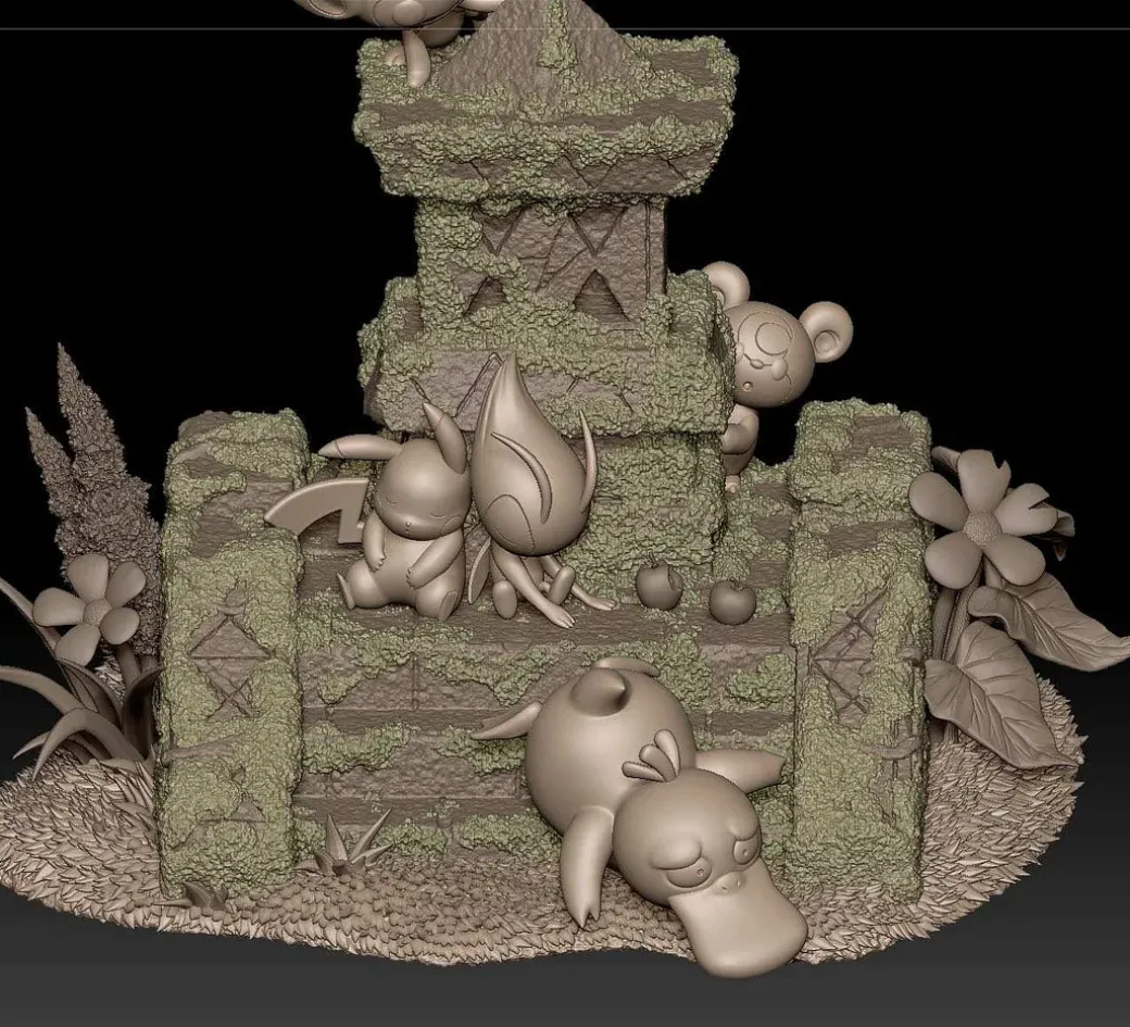 1/20 Scale World Zukan Movie Series 001 Celebi: Voice of the Forest with LED - Pokemon Statue - The Studio