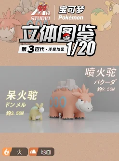 1/20 Scale World Zukan Numel & Camerupt - Pokemon Resin Statue - MH Studios