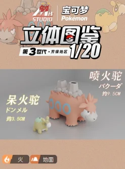 1/20 Scale World Zukan Numel & Camerupt - Pokemon Resin Statue - MH Studios