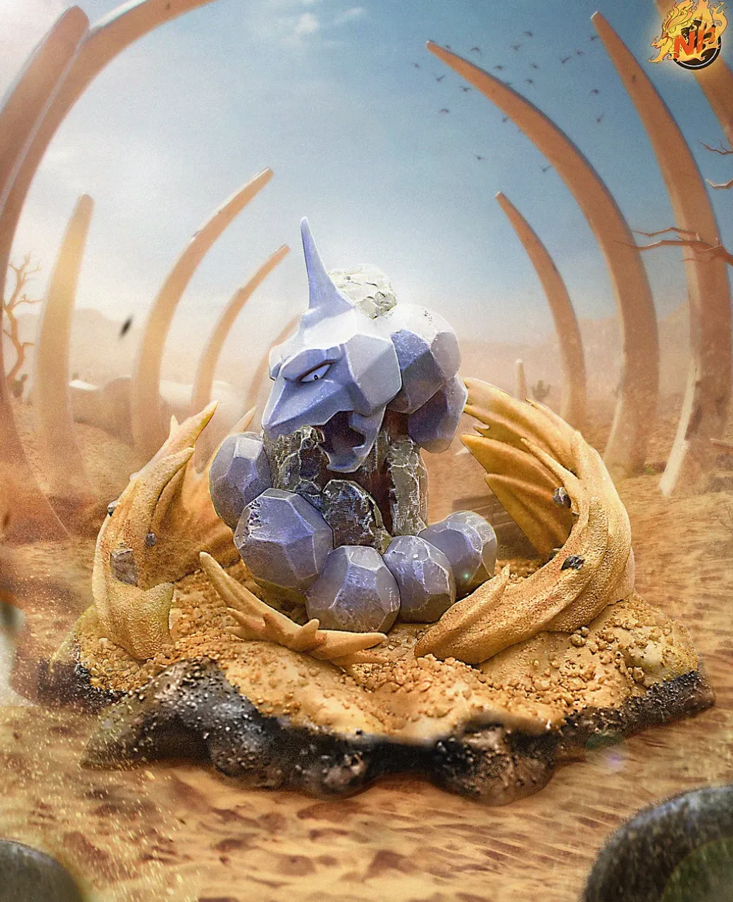 1/20 Scale World Zukan Original Colour Realistic Style Onix- Pokemon Resin Statue - NP Studio