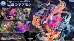 1/20 Scale World Zukan Palkia & Dialga Battle on Space-Time Tower with LED & Sound - Pokemon Resin Statue - Crescent-Studios