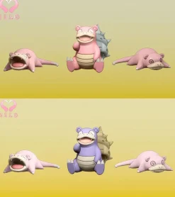 1/20 Scale World Zukan Sleepy Slowpoke & Can't Fight Slowpoke & Sleepy Slowbro - Pokemon Statue - DaiDaiLeYuan Studios