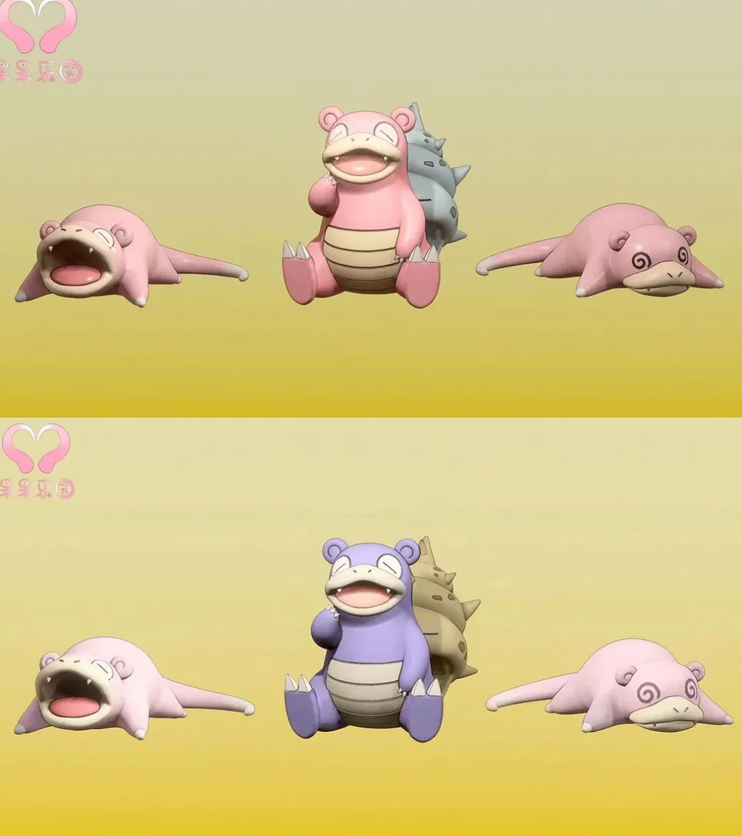 1/20 Scale World Zukan Sleepy Slowpoke & Can't Fight Slowpoke & Sleepy Slowbro - Pokemon Statue - DaiDaiLeYuan Studios