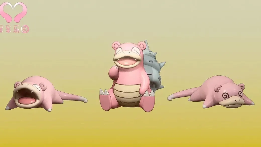 1/20 Scale World Zukan Sleepy Slowpoke & Can't Fight Slowpoke & Sleepy Slowbro - Pokemon Statue - DaiDaiLeYuan Studios