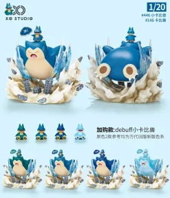 1/20 Scale World Zukan Snorlax Family - Pokemon Resin Statue - XO Studio