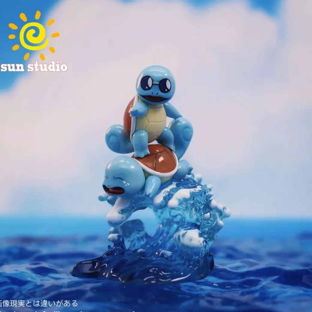 1/20 Scale World Zukan Surfing Squirtle - Pokemon Statue - sun Studios
