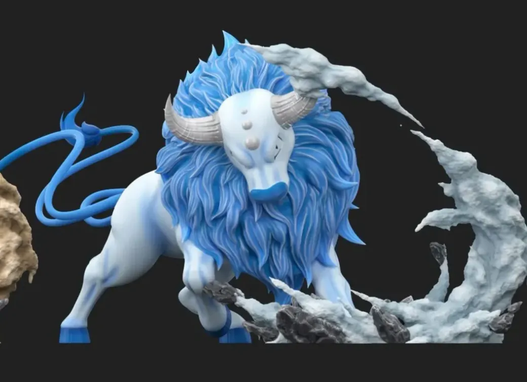 1/20 Scale World Zukan Tauros - Pokemon Statue - Wonder Studio