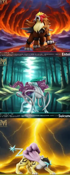 1/20 Scale World Zukan Three Legendary Beasts - Pokemon Resin Statue - My-Studio