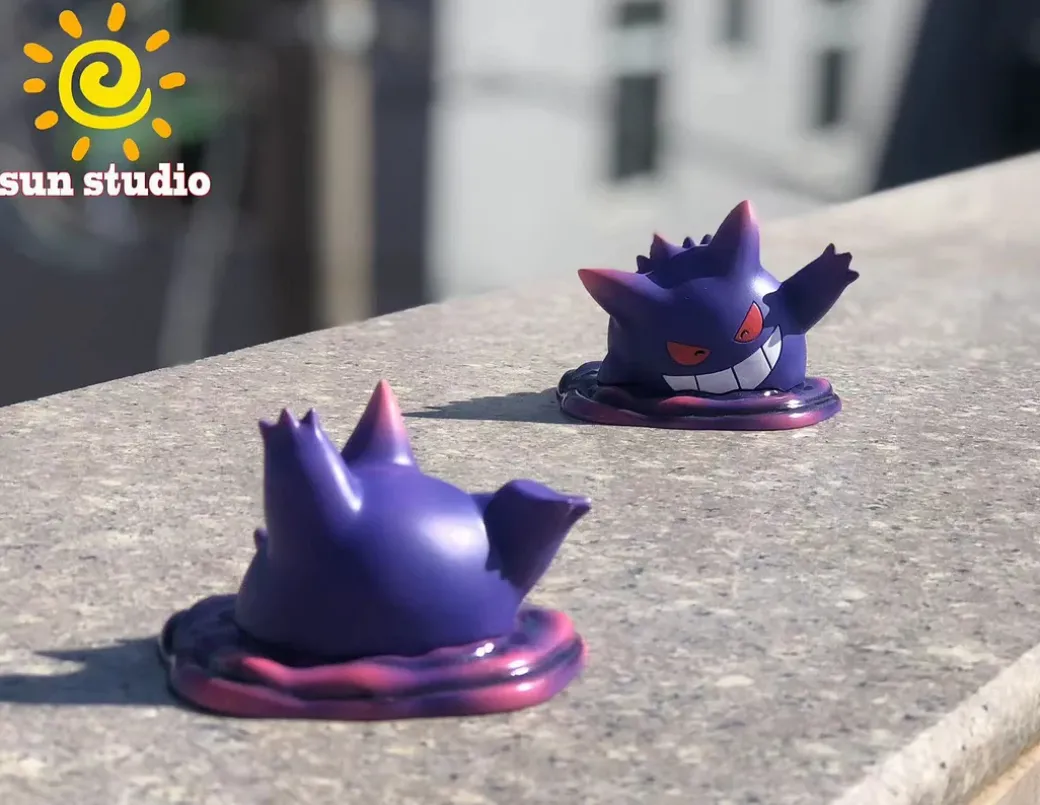 1/20 Scale World Zukan Through The Wall Gengar & Scary Gengar - Pokemon Statue - sun Studio