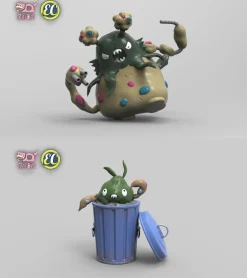 1/20 Scale World Zukan Trubbish & Garbodor - Pokemon Resin Statue - EC-Studio