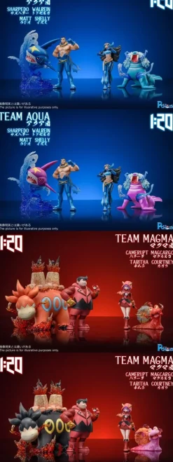 1/20 Scale World Zukan Villainous team Series 002 Team Aqua & Team Magma - Pokemon Resin Statue - PCHouse Studios
