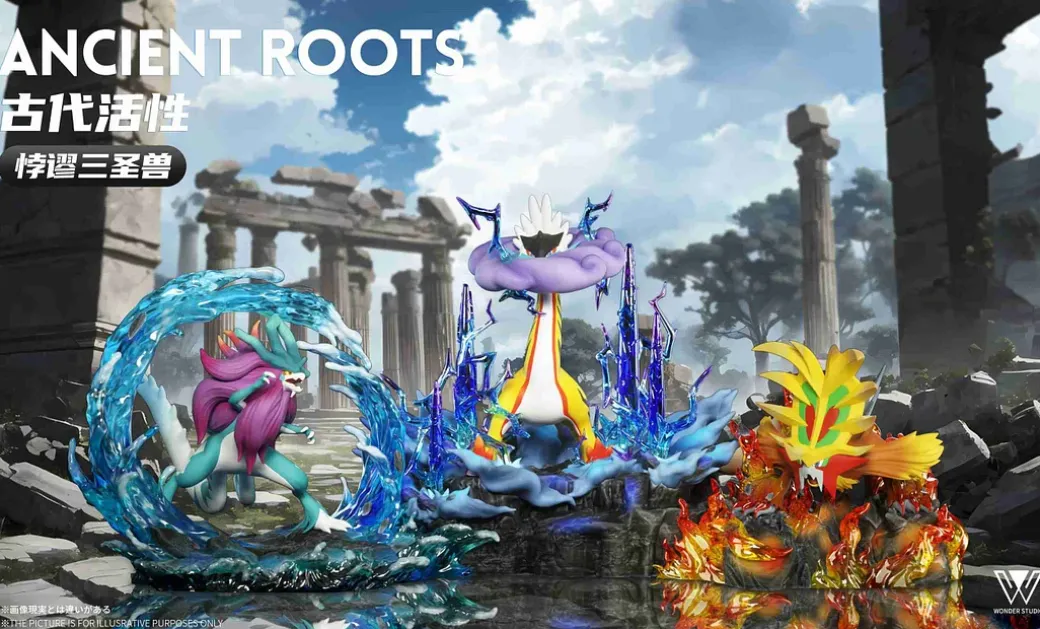1/20 Scale World Zukan Walking Wake & Gouging Fire & Raging Bolt - Pokemon Resin Statue - Wonder Studio