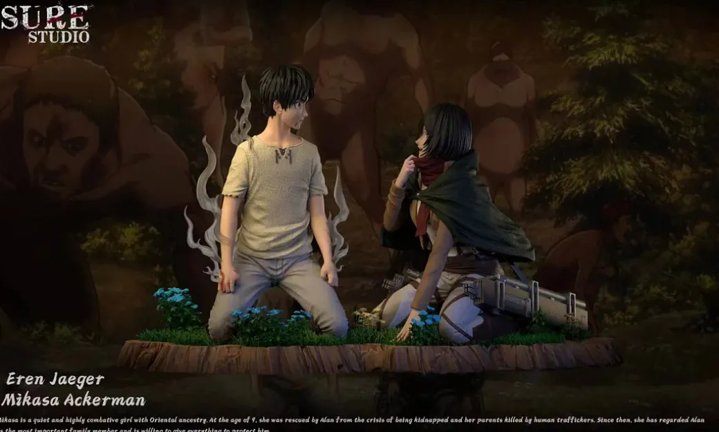 1/6 Scale Wrap Scarf 2.0 Eren Yeager & Mikasa Ackerman - Attack On Titan Resin Statue - Sure Studio
