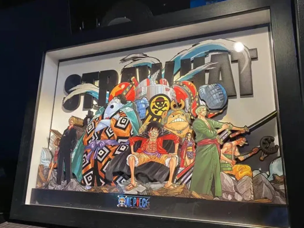 A3 Size Straw Hat Pirates 3D Decorative Painting - ONE PIECE - Raven Studio