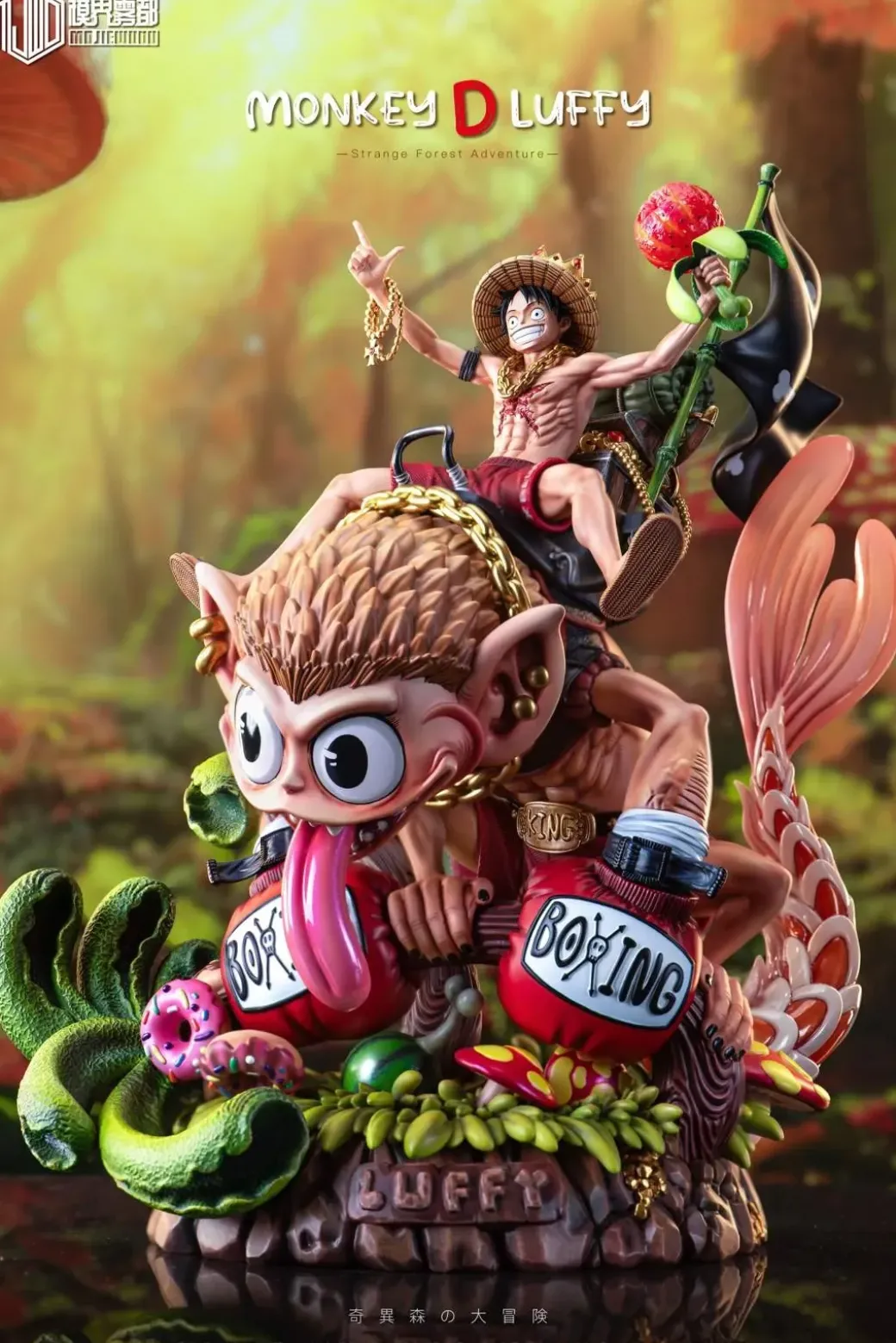 Adventure in Forest Monkey D. Luffy & Fish Tail Monkey - ONE PIECE Resin Statue - MJ Studio