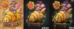 Adventure in Forest Tony Tony Chopper & Yellow Worm - ONE PIECE Resin Statue - MJ Studio