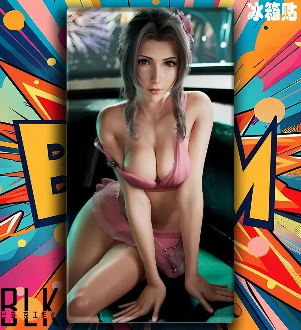 Aerith Gainsborough Decorative Painting & Fridge Magnet - (FF7) Final Fantasy VII - BLK Studio