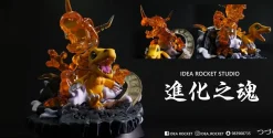 Agumon & Greymon with LED - Digimon Resin Statue - Idea Rocket Studios