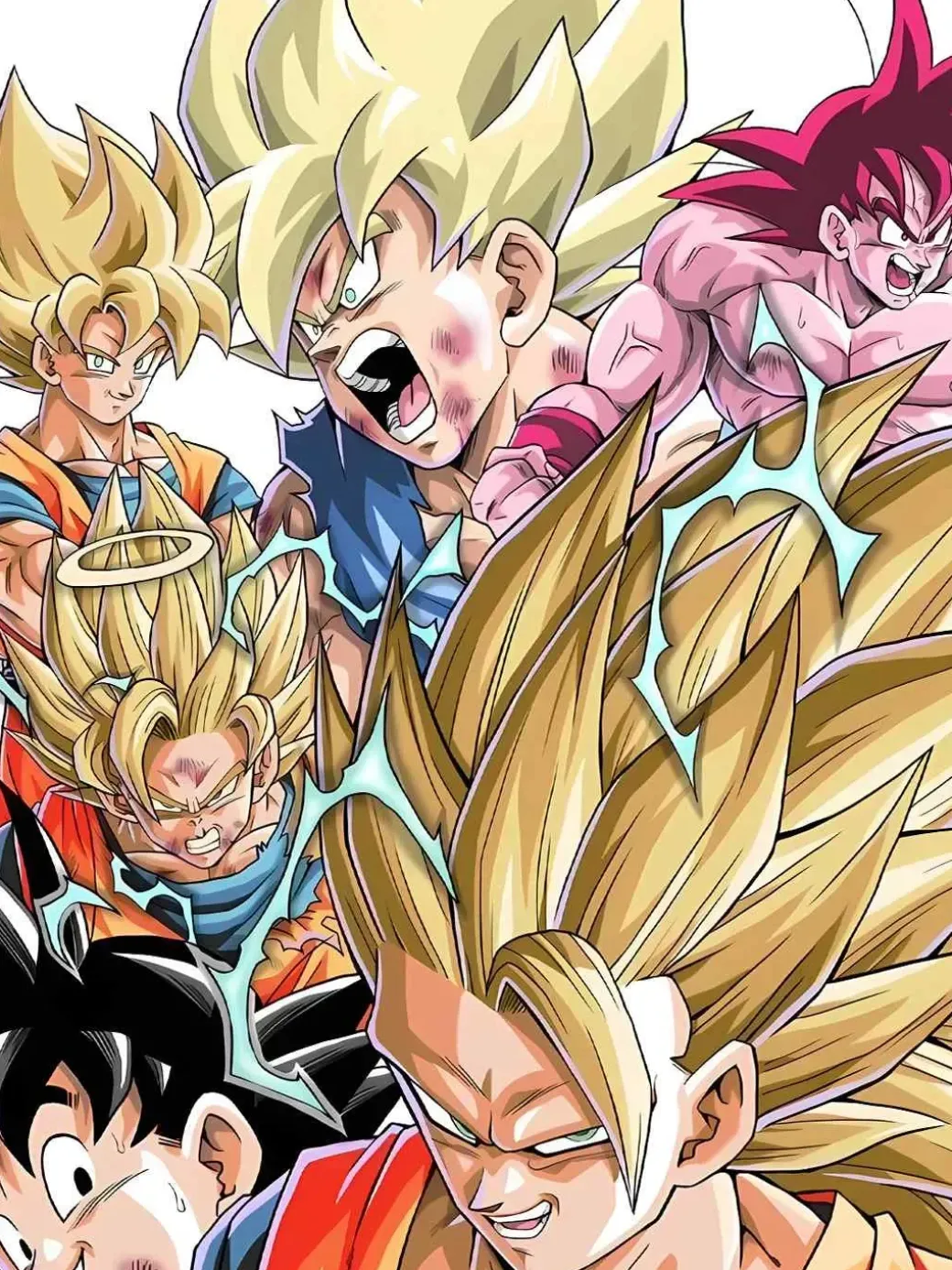 All Forms of Son Goku Decorative Painting - Dragon Ball - Xingkong Studio