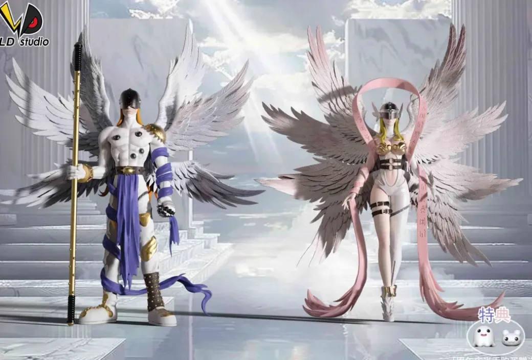 Angewomon & Angemon - Digimon Resin Statue - LD Studio