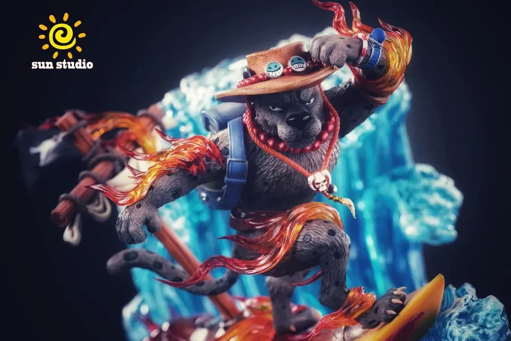Animals Series Black Panther Portgas D. Ace - ONE PIECE Resin Statue - sun Studio