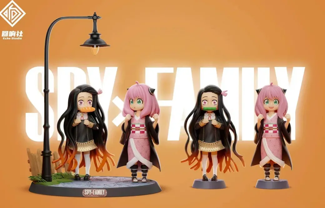 Anya Forger & Nezuko Kamado - SPY X FAMILY Demon Slayer: Kimetsu no Yaiba Resin Statue - Echo Studio