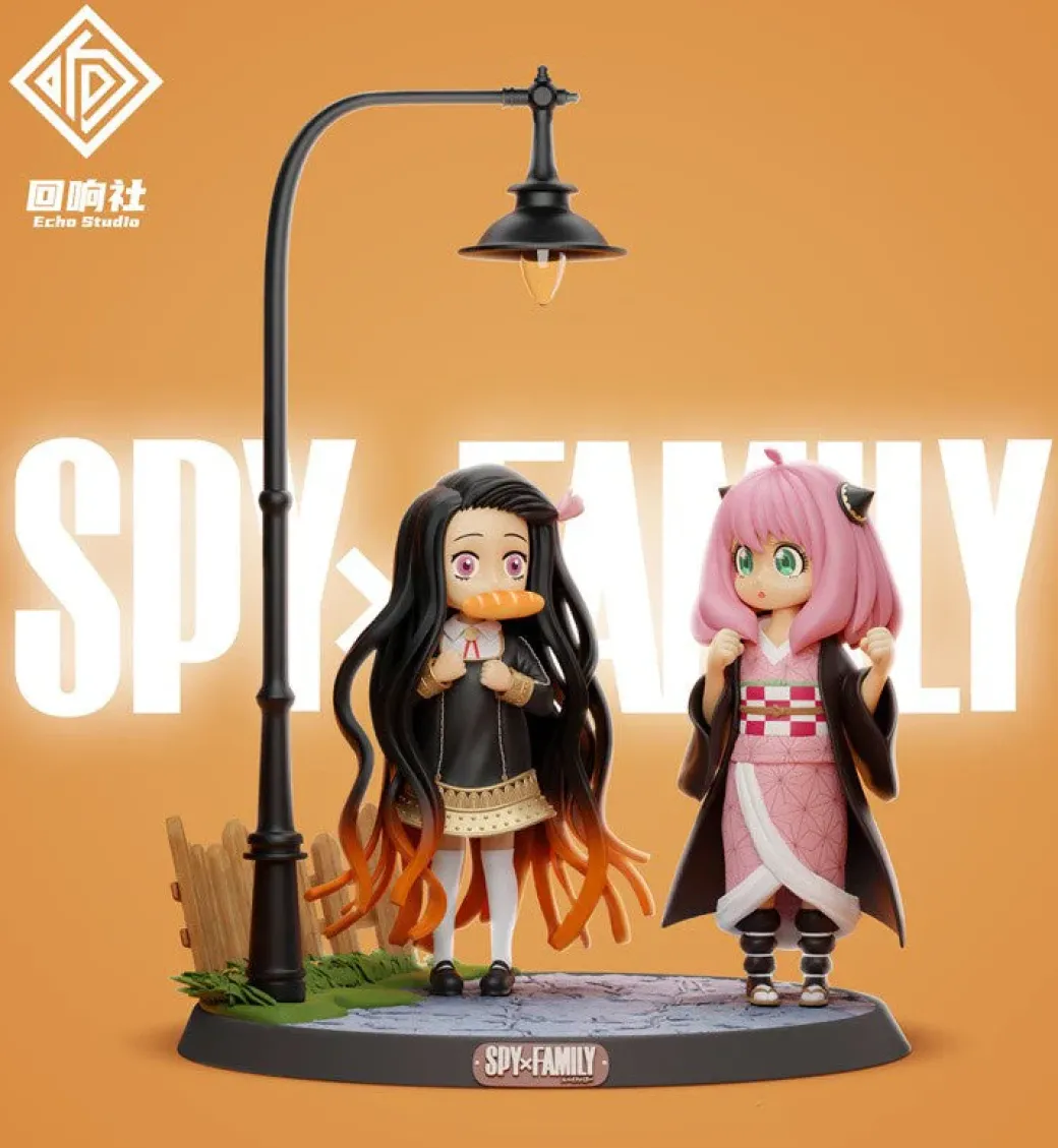 Anya Forger & Nezuko Kamado - SPY X FAMILY Demon Slayer: Kimetsu no Yaiba Resin Statue - Echo Studio